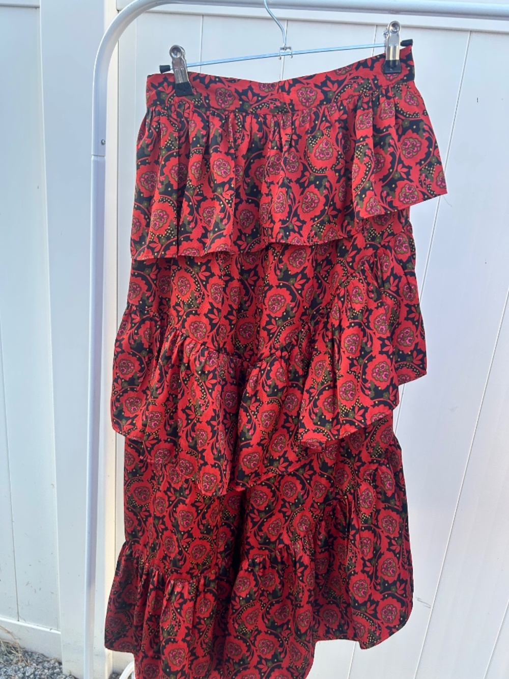 1.STATE CASCADE RUFFLE MIDI SKIRT - Picture 3 of 3